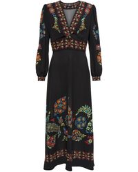Damen Bekleidung Kleider Kleider für formelle Anlässe und Abendkleider Etro Synthetik Robe aus Georgette in Schwarz 