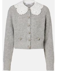 Self-Portrait - Embellished Lace-Trimmed Cardigan - Lyst