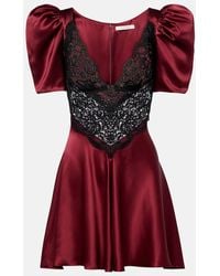 Rodarte - Cocktailkleid Aus Seide Mit Spitze - Lyst