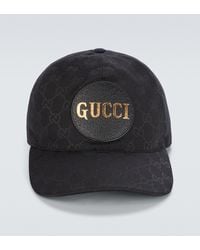 Gucci Gg Canvas Baseball Hat In Black & Black - Schwarz