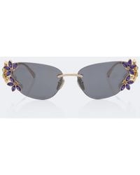 Dolce & Gabbana - Crystal-Embellished Cat-Eye Sunglasses - Lyst