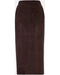 Stouls - Taylor Suede Midi Skirt - Lyst