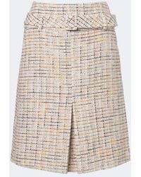 ShuShu/Tong - Belted Checked Cotton-Blend Miniskirt - Lyst