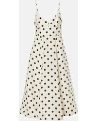 Zimmermann - Polka-Dot Linen Midi Dress - Lyst