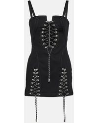 Dion Lee - Lace-Up Cotton Twill Minidress - Lyst