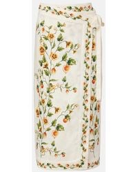 Agua Bendita - Luna Floral Linen Beach Cover-Up - Lyst