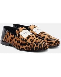 Givenchy - Label Leopard-Print Pony Hair Loafers - Lyst