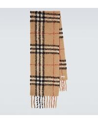 Burberry - Check Wool-Blend Boucle Scarf - Lyst