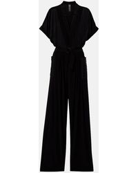 Norma Kamali - Geralyn Striped Semi-Sheer Jumpsuit - Lyst