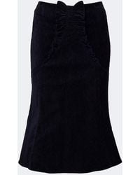 ShuShu/Tong - Bow-Detail Ruffled Velvet Midi Skirt - Lyst