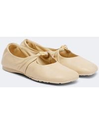 Loewe - Pebble Soft Leather Mary Jane Flats - Lyst