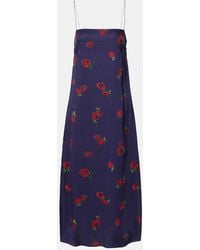 KHAITE - Sicily Printed Twill Slip Dress - Lyst
