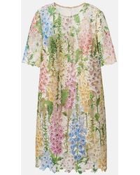 Oscar de la Renta - Floral Lace Minidress - Lyst