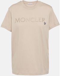Moncler - Besticktes T-Shirt aus Baumwoll-Jersey - Lyst