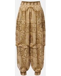 Zimmermann - Luna Paisley Silk Satin Balloon Pants - Lyst