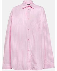 Balenciaga - Camisa en popelin de algodon a rayas - Lyst