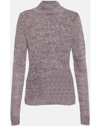 Totême - Linen, Cotton, And Silk Turtleneck Sweater - Lyst