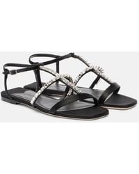 Jimmy Choo - Gwyn Embellished Satin Sandals - Lyst