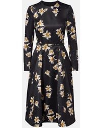 Emilia Wickstead - Uccellina Floral Duchess Satin Midi Dress - Lyst