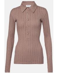 The Attico - Embellished Cotton Polo Sweater - Lyst