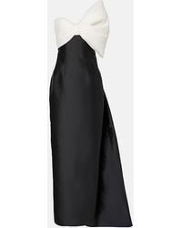 Monique Lhuillier - Bow-Detail Asymmetric Draped Gown - Lyst