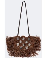 Rabanne - Embellished Raffia Shoulder Bag - Lyst