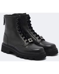 Roger Vivier - Viv' Rangers Truck Leather Lace-Up Boots - Lyst