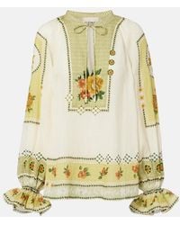 ALÉMAIS - Dixie Printed Ramie Blouse - Lyst