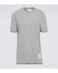 Thom Browne - Striped Cotton Jersey T-shirt - Lyst