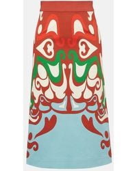 La DoubleJ - Baia Printed Cotton-Blend Midi Skirt - Lyst