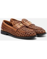 Miu Miu - Woven Leather Penny Loafers - Lyst