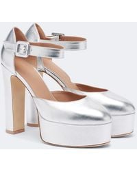 Malone Souliers - Leila Metallic Leather Platform Pumps - Lyst