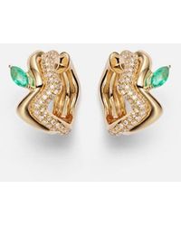 SHAY - 18Kt Earrings With Diamonds And Emeralds - Lyst