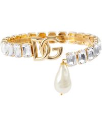 Dolce & Gabbana Choker con cristalli e perle bijoux - Metallizzato