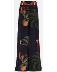Johanna Ortiz - Printed High-Rise Silk Wide-Leg Pants - Lyst