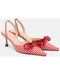 Mach & Mach - Double Bow Gingham Slingback Pumps - Lyst