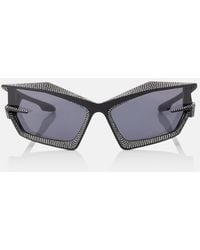 Givenchy - Giv Cut Crystal-Embellished Shield Sunglasses - Lyst
