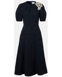 Erdem - Floral Cotton-Blend Jacquard Midi Dress - Lyst