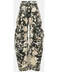 The Attico - Bedruckte Cargohose Fern Aus Baumwolle - Lyst
