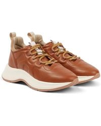 Hogan H585 Leather Trainers - Brown