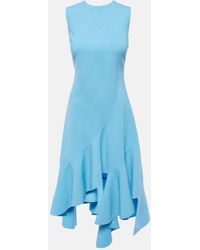Oscar de la Renta - Asymmetrical Wool-Blend Midi Dress - Lyst