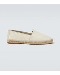 Brunello Cucinelli - Suede-Trimmed Woven Espadrilles - Lyst