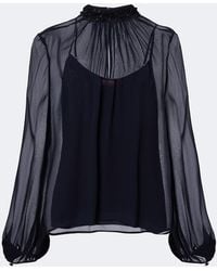 Max Mara - Embellished Sheer Blouse - Lyst