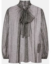Dolce & Gabbana - Chevron-Print Silk Chiffon Shirt - Lyst