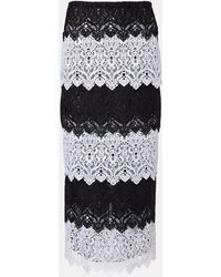 Carolina Herrera - Lace Midi Skirt - Lyst