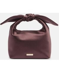 Aquazzura - Clutch Bow Tie Small Aus Satin - Lyst