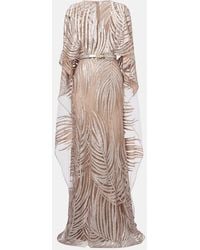 Elie Saab - Embroidered Sheer Tulle Gown - Lyst