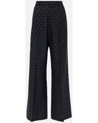 Etro - High-Rise Wool And Cotton Wide-Leg Pants - Lyst