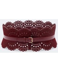 Alaïa - Leather And Calf Hair Corset Belt - Lyst