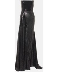 Alex Perry - Sequined Strapless Gown - Lyst